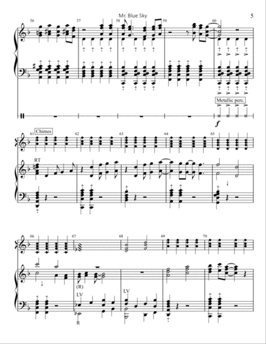 Mr. Blue Sky Mr. Blue Sky Handbell Choir scores gallery preview page 5