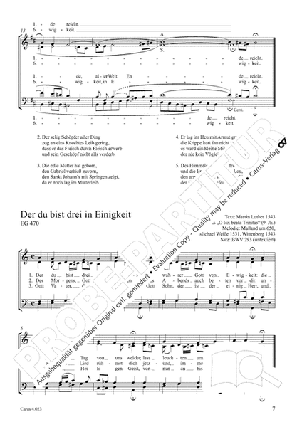 Luther Lieder in settings by J. S. Bach for mixed choir SATB