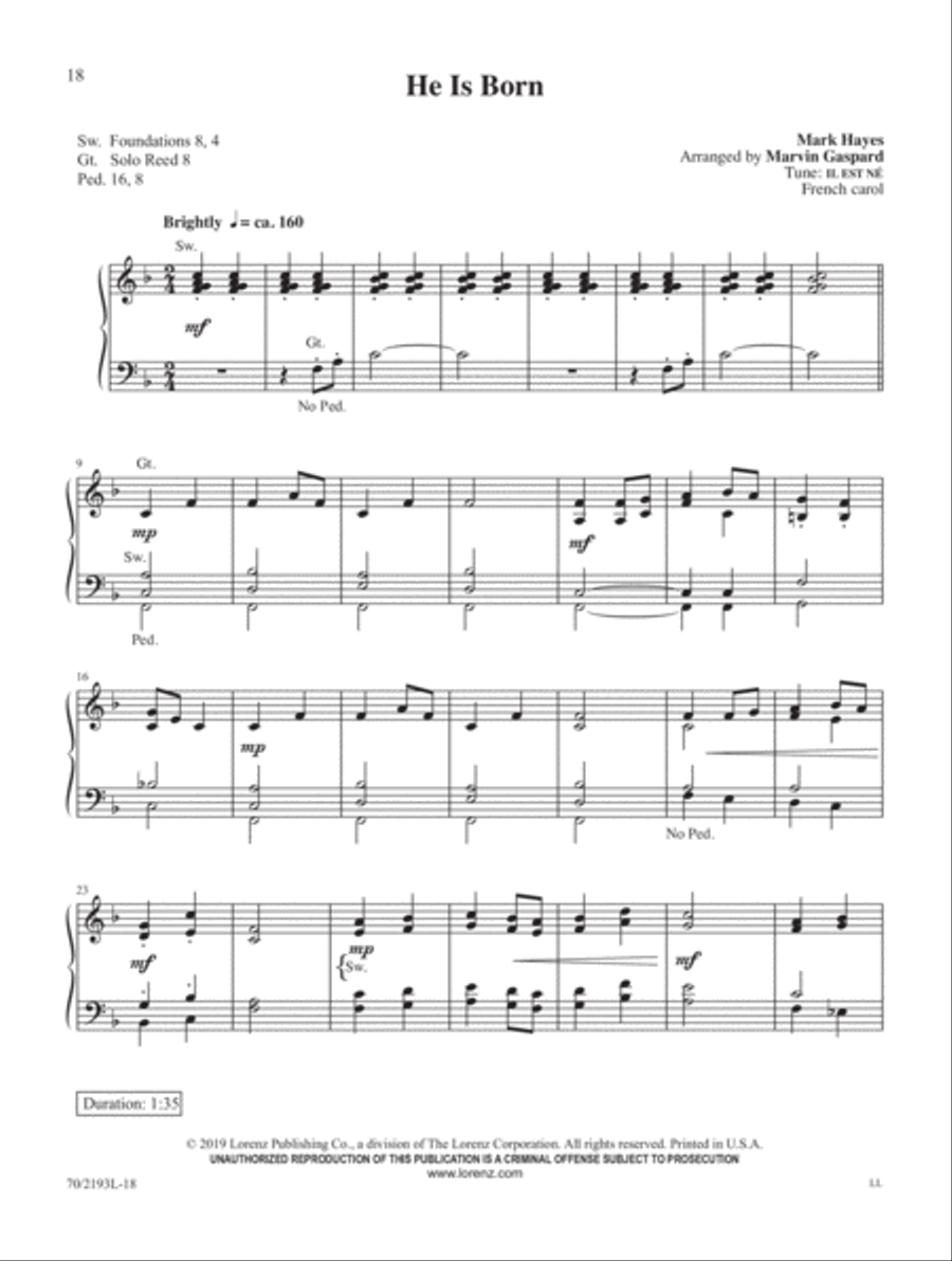 Mark Hayes: Miniatures for Organ Organ Solo scores gallery preview page 10