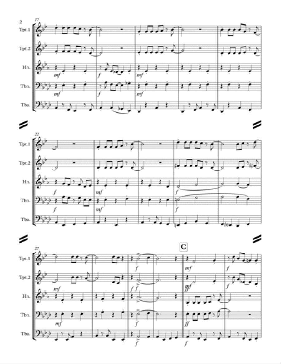 This Little light of Mine (for Brass Quintet) Brass Quintet scores gallery preview page 3