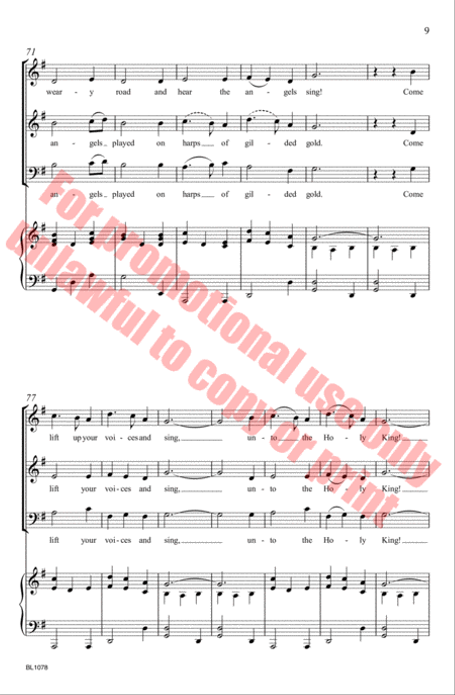 Peace Carol 3-Part scores gallery preview page 10