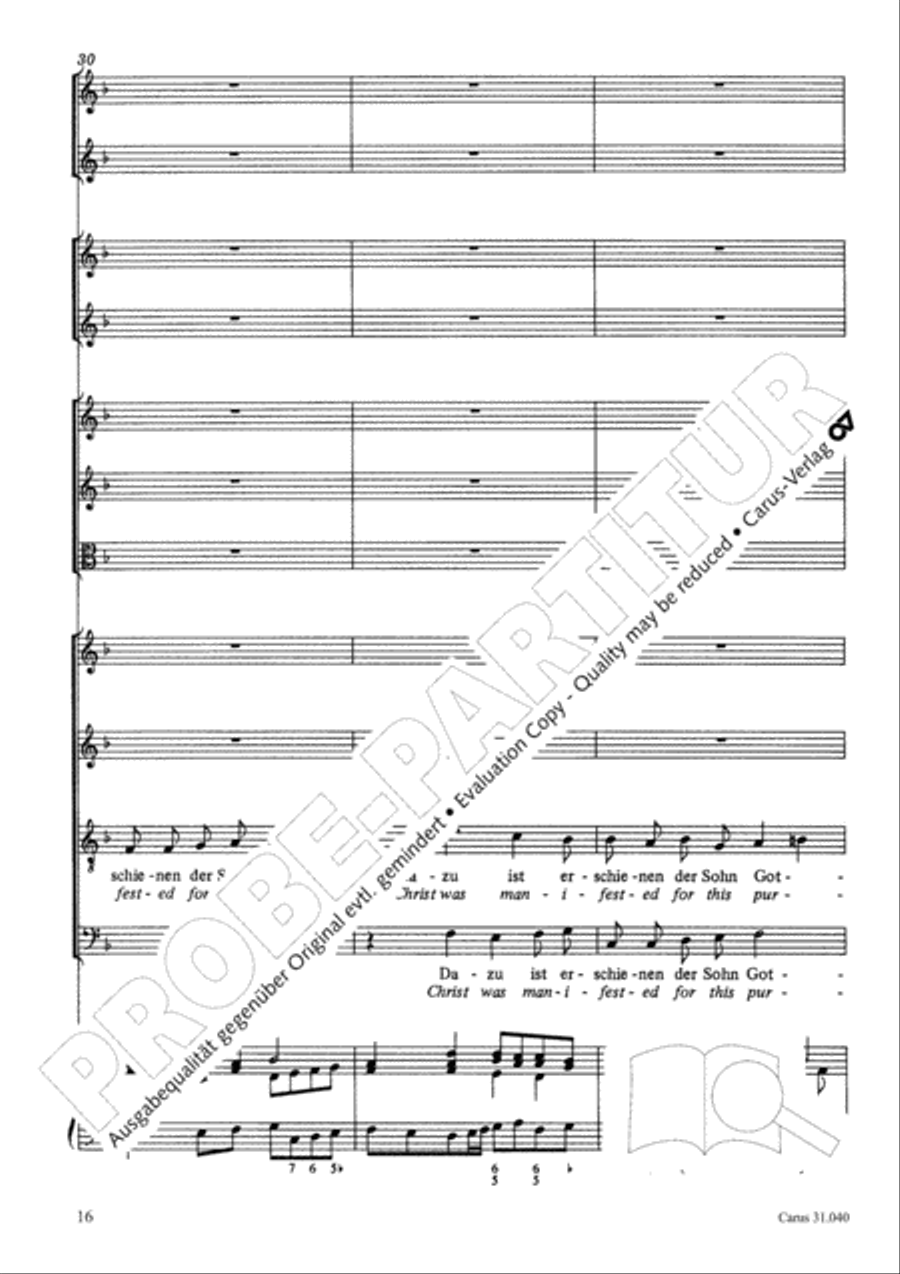 Christ was manifested for this purpose (Dazu ist erschienen der Sohn Gottes) ATB scores gallery preview page 17
