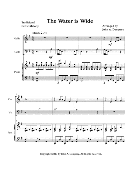 The Water is Wide (Trio for Violin, Cello and Piano) image number null