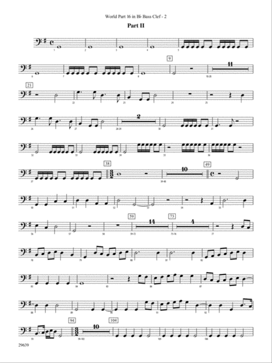 Aria Della Battaglia: (World Part) 16 in Bb Bass Clef Concert Band scores gallery preview page 2