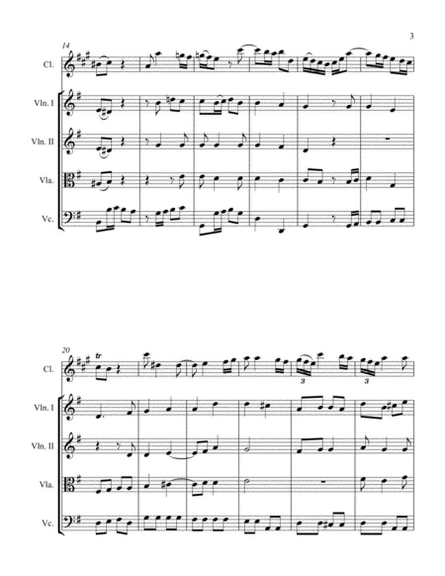 Sonata in E Minor for Clarinet and String Quartet II. Allegro