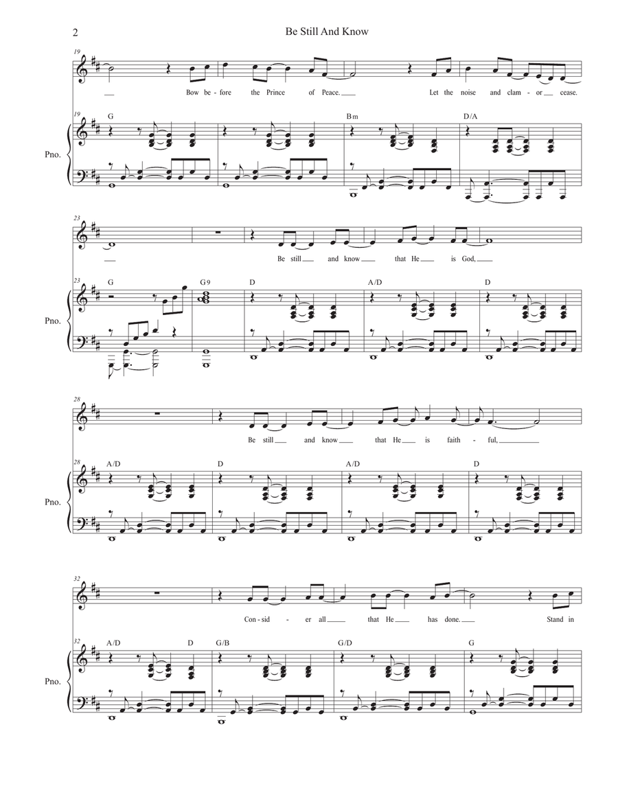 Be Still And Know Be Still And Know Piano, Vocal scores gallery preview page 2