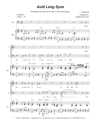 Auld Lang Syne (Duet for Tenor and Bass solo)