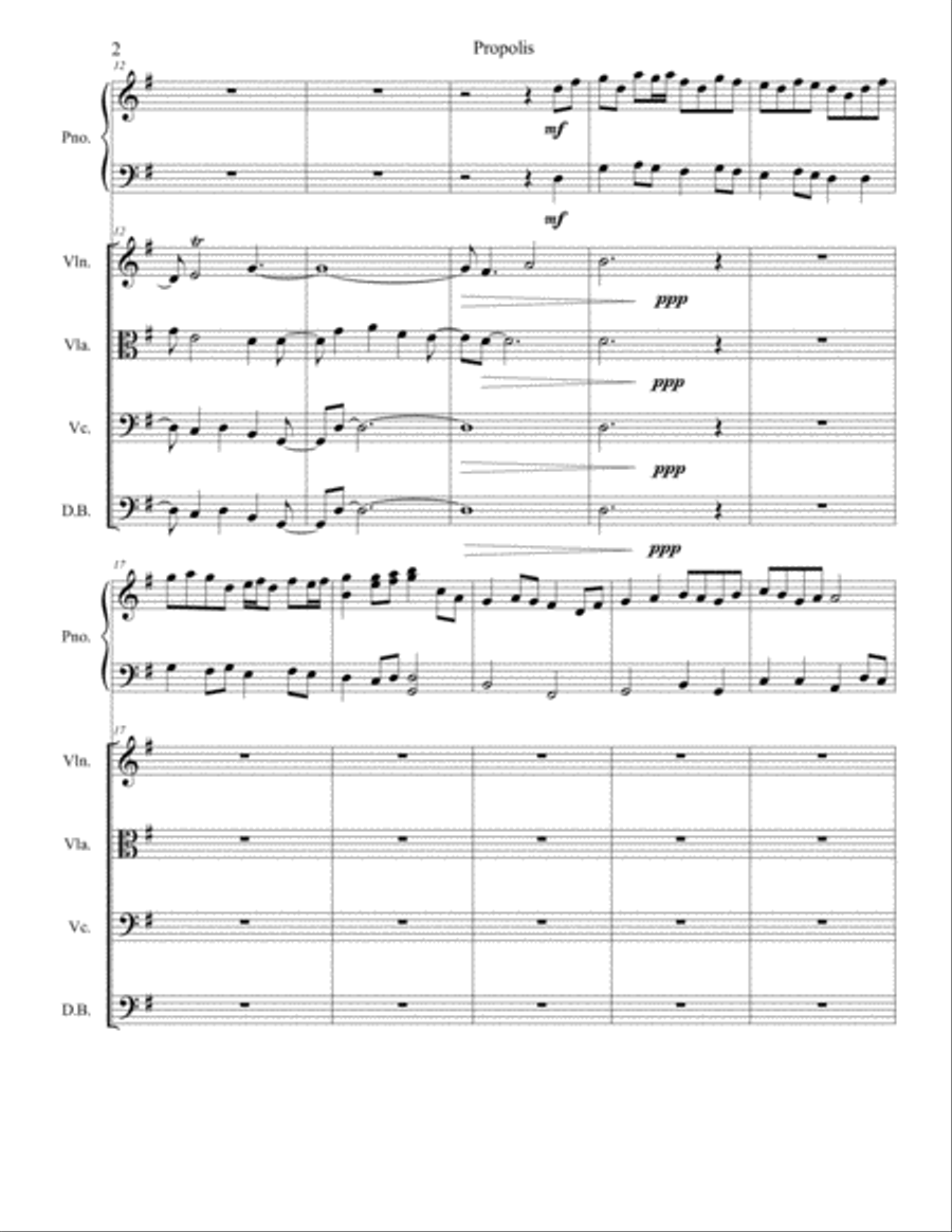 Propolis Propolis Piano Quintet scores gallery preview page 2