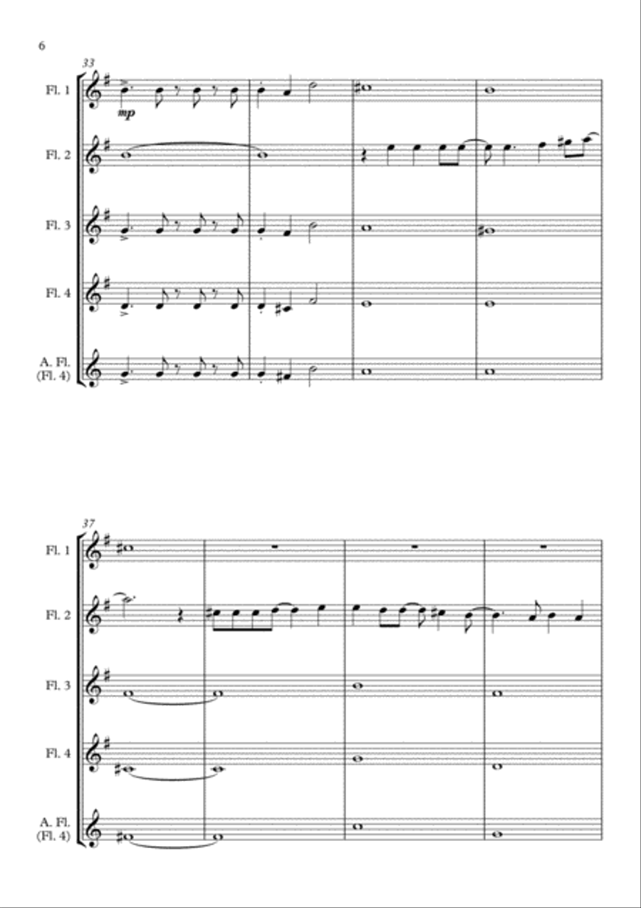 Africa Flute Quartet scores gallery preview page 6
