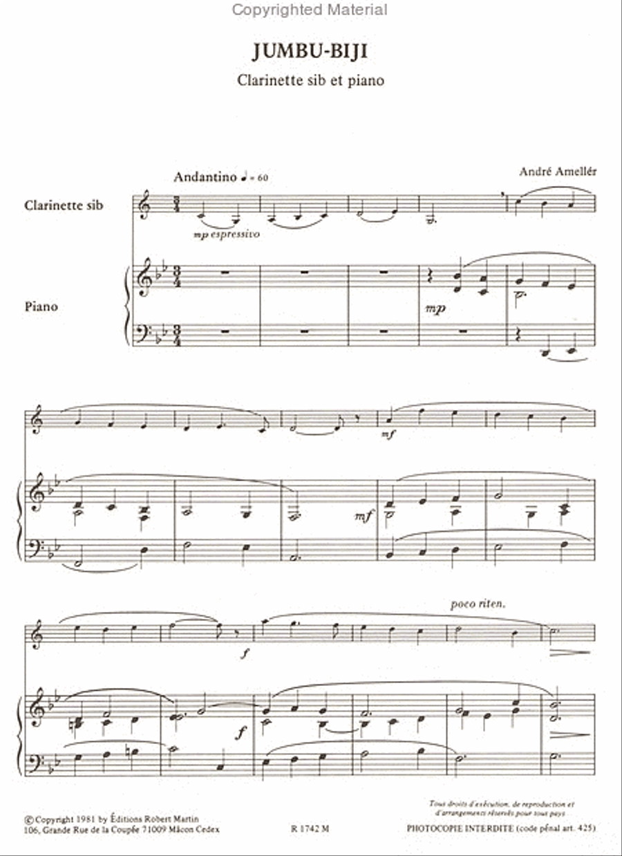 Jumbu-Biji Clarinet Solo scores gallery preview page 2