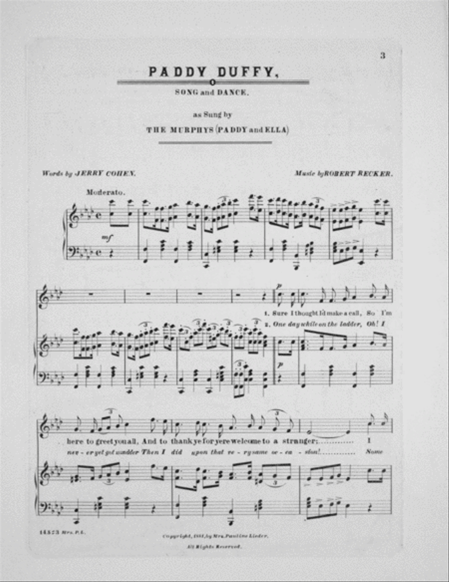 Paddy Duffy. Song and Dance Voice scores gallery preview page 2