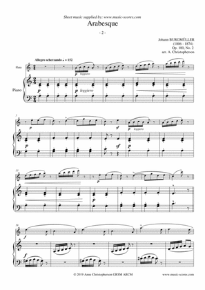 Arabesque - Burgmuller Op.100, No.2 - Flute and Piano