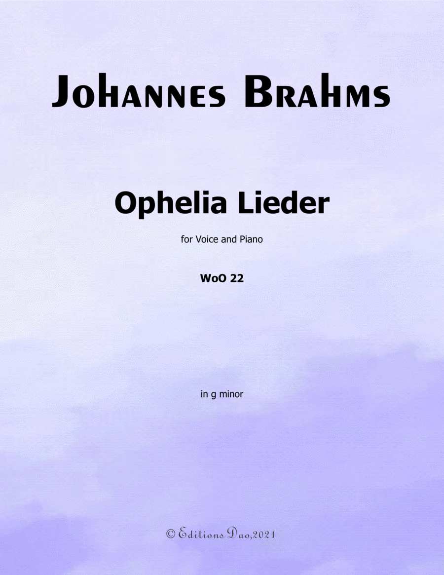 Ophelia Lieder, by Brahms, in g minor image number null