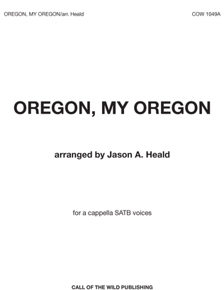 Book cover for "Oregon, My Oregon" for a cappella SAB voices