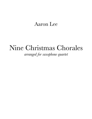Book cover for Nine Christmas Chorales (for saxophone quartet)