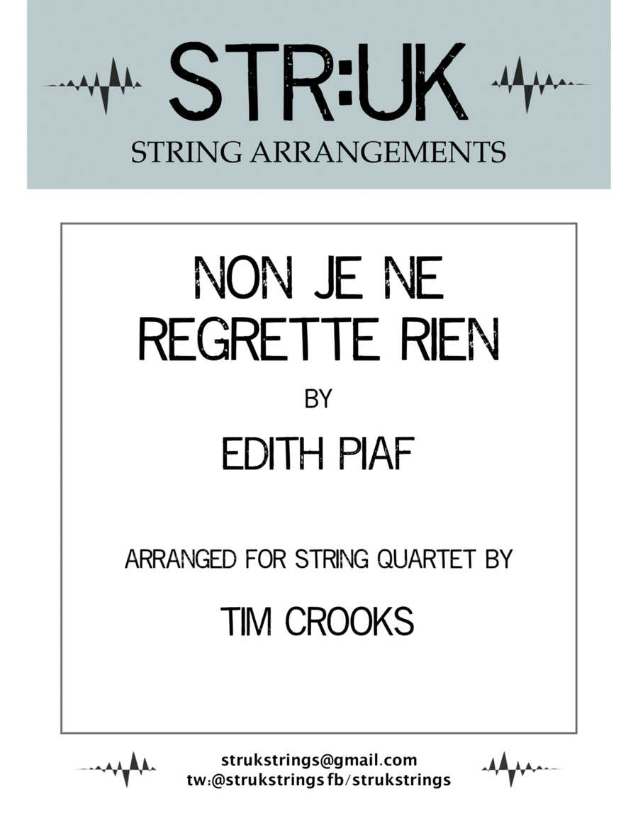 Non, Je Ne Regrette Rien String Quartet scores gallery preview page 1