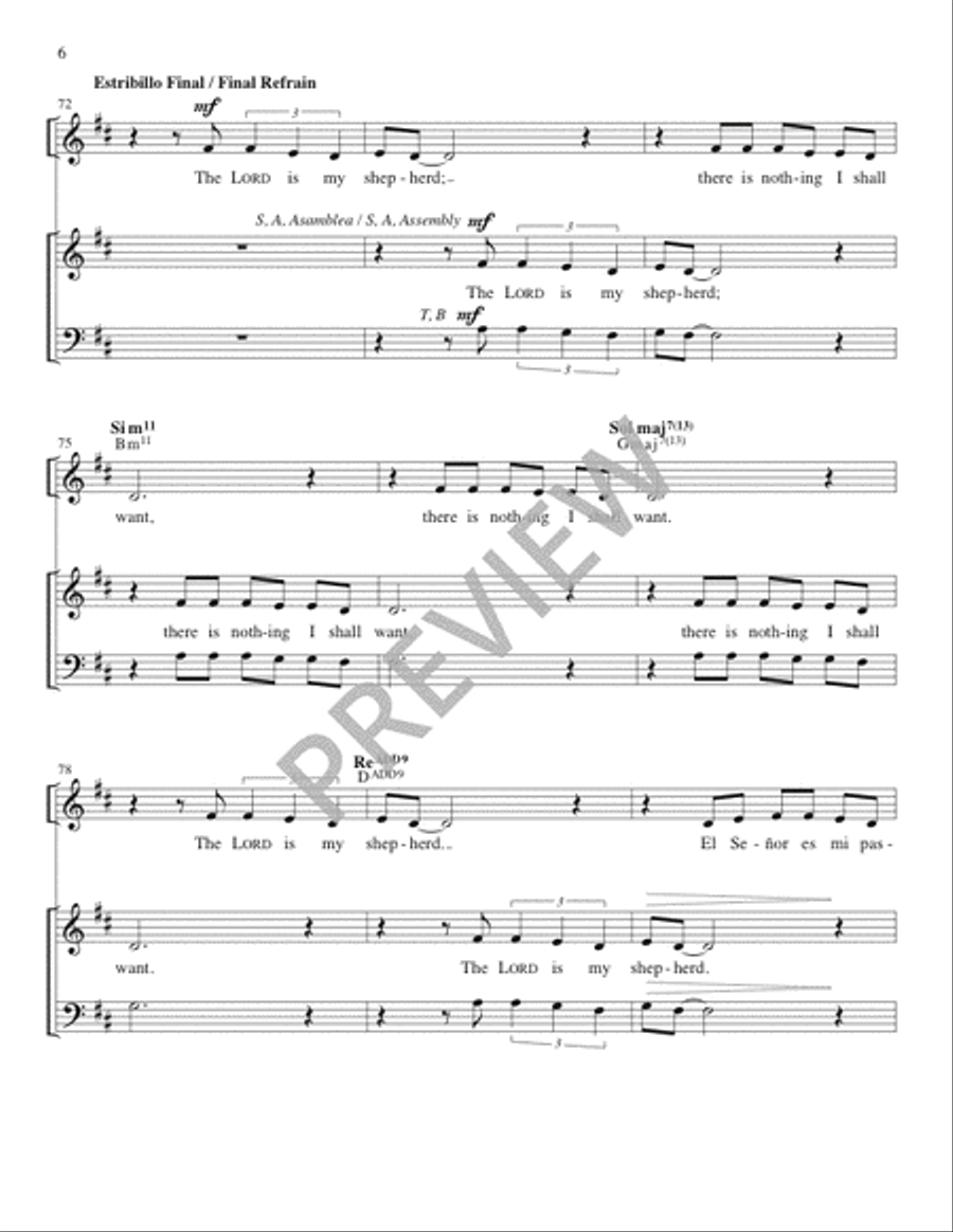 El Señor Es Mi Pastor / The Lord Is My Shepherd - Guitar edition Guitar scores gallery preview page 7