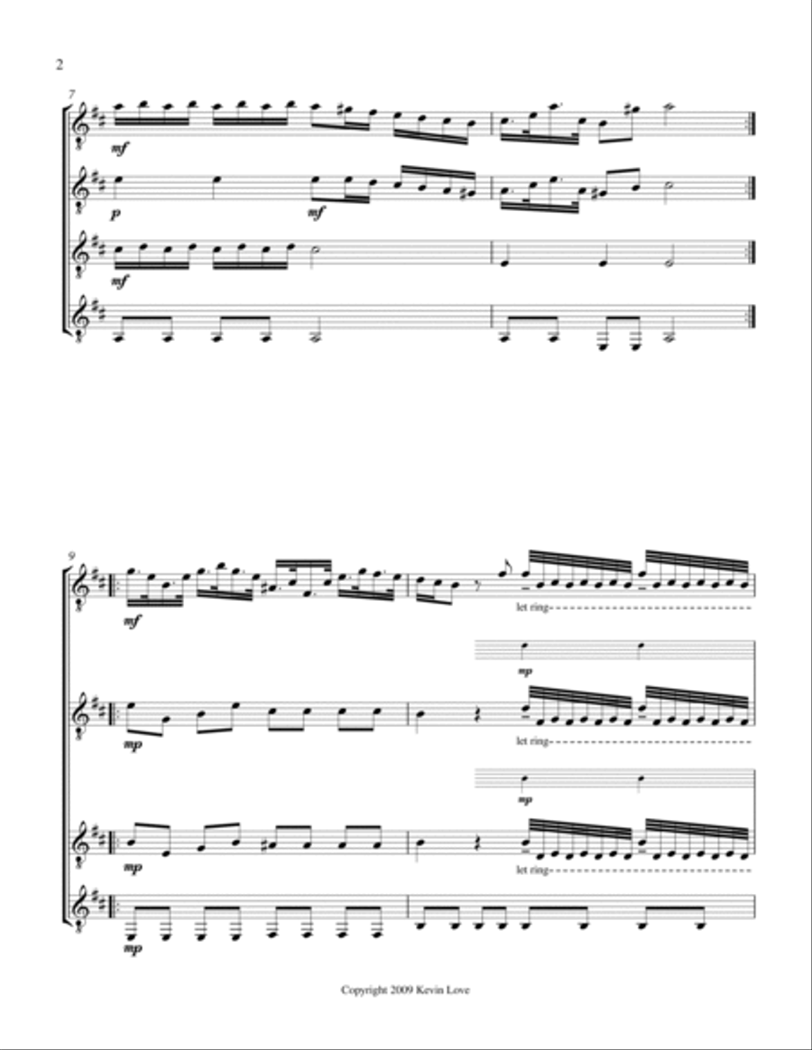 Concerto in D - ii - Largo (Guitar Quartet) - Score and Parts Concerto in D - ii - Largo (Guitar Quartet) - Score and Parts Guitar Ensemble scores gallery preview page 2