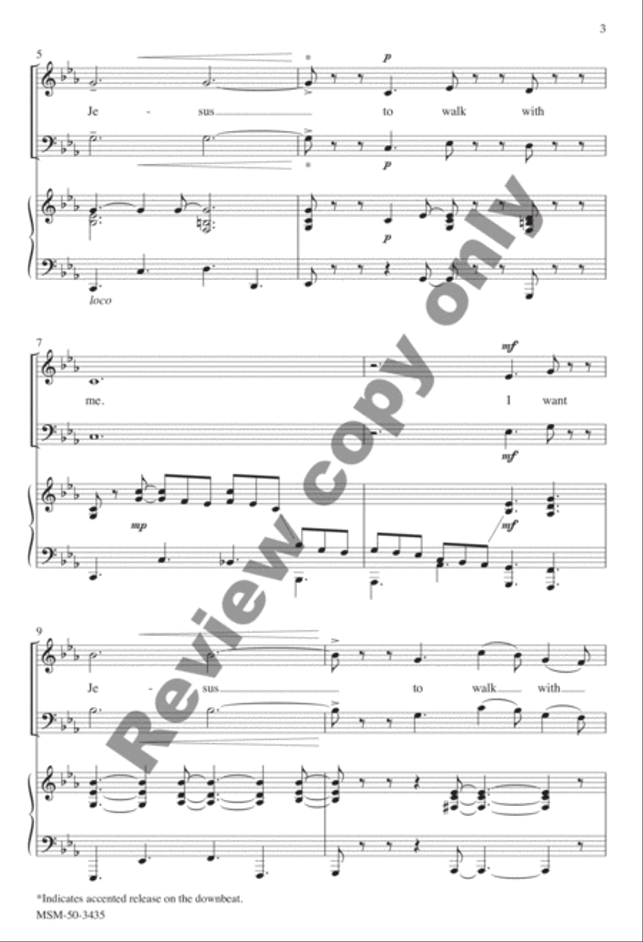 I Want Jesus to Walk with Me 3-Part scores gallery preview page 3