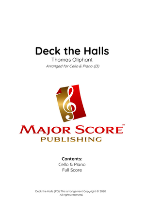 Deck the Halls sheet music | Cello & Piano (D)