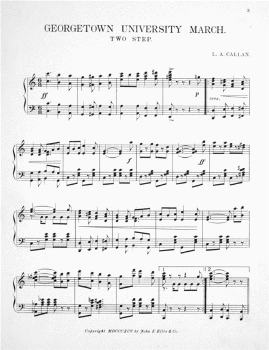 Georgetown University March (Two-Step) Piano Solo scores gallery preview page 2