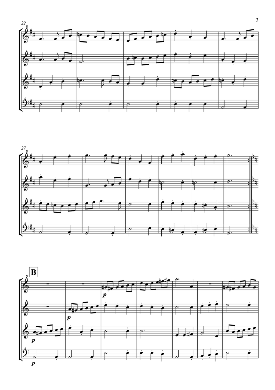 Recorder Quartet - The Dances of the Year Small Ensemble scores gallery preview page 3
