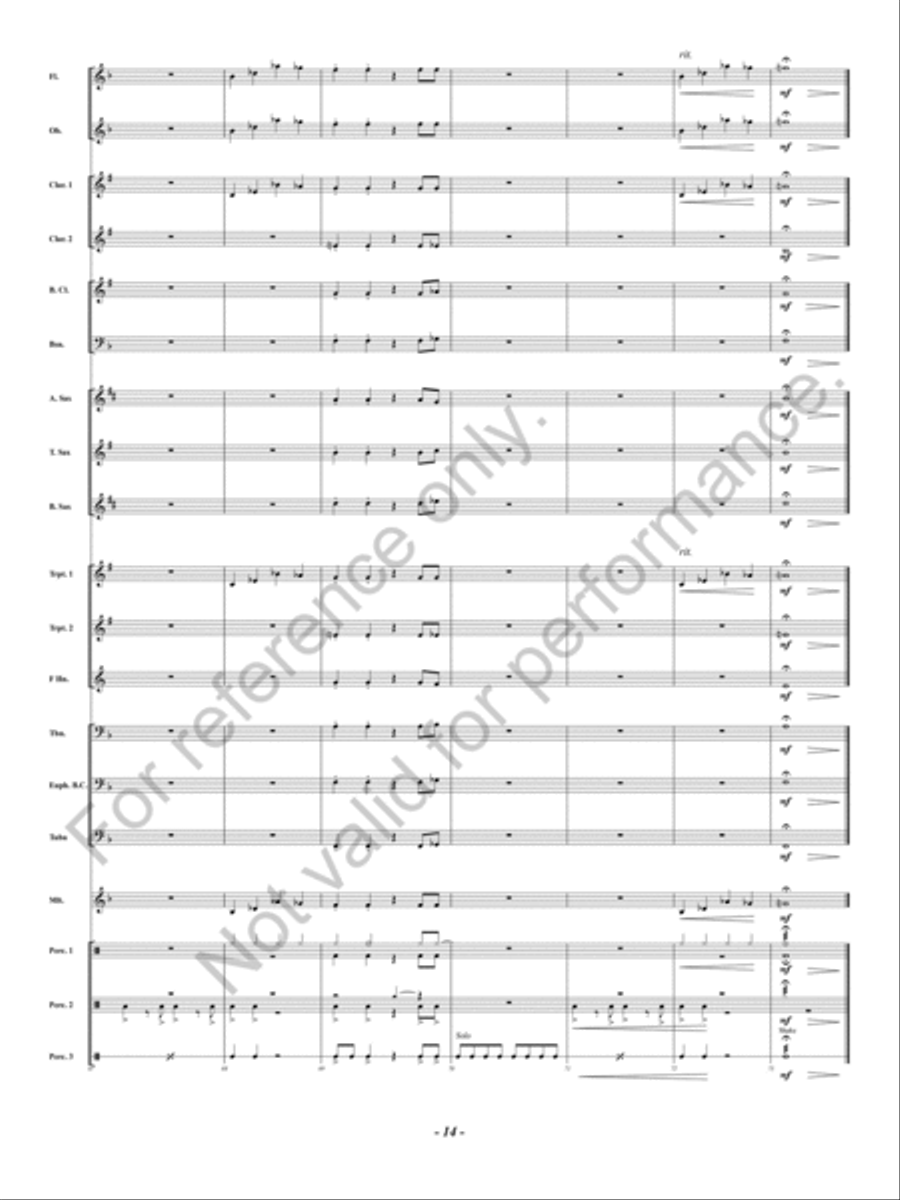 Noche de Paz Concert Band scores gallery preview page 15