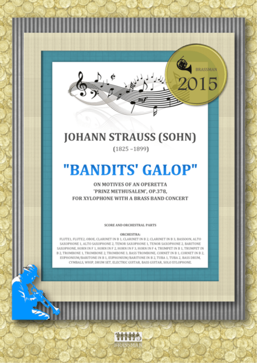 Bandits' Galop on Motives of an Operetta 'Prinz Methusalem', Op.378, for xylophone with a brass band Brass Band scores gallery preview page 1