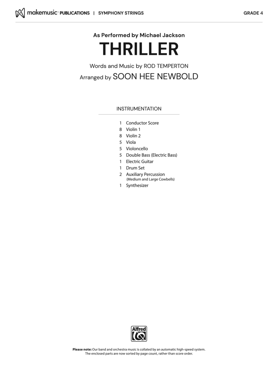 Thriller: Score String Orchestra scores gallery preview page 1