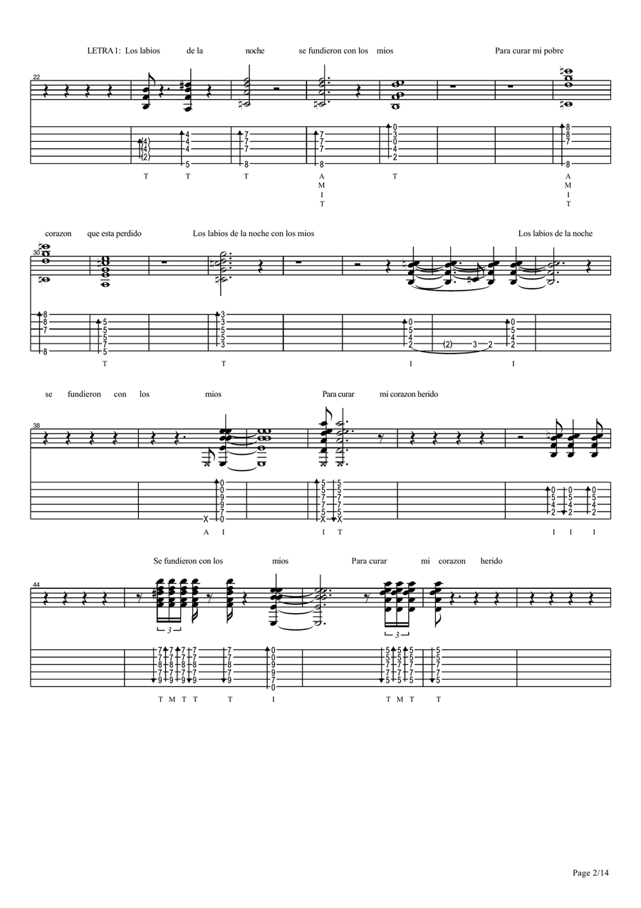 Vicente Amigo - Paseo De Gracia - 9 - La Estrella Electric Guitar scores gallery preview page 2