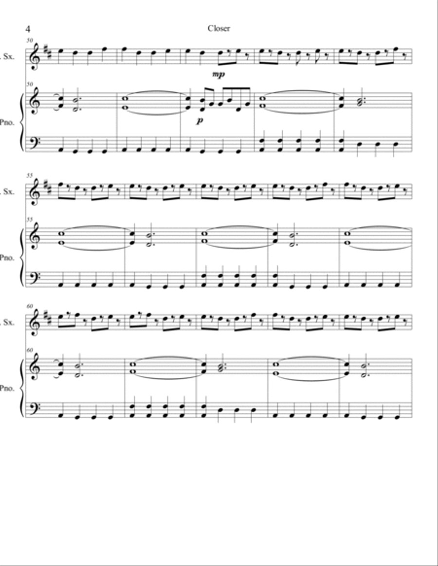 Closer Tenor Saxophone scores gallery preview page 4
