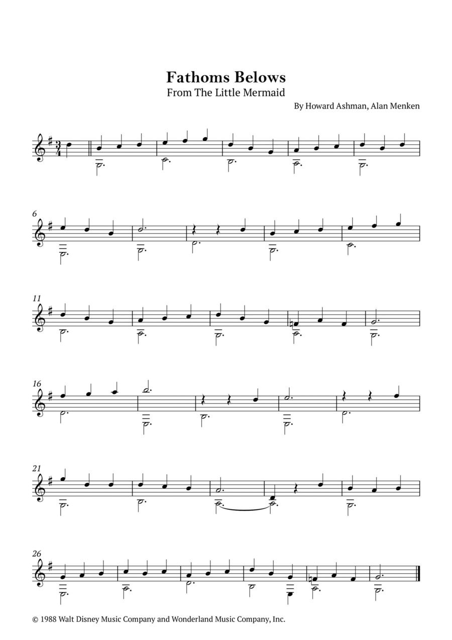 Fathoms Below Fathoms Below Guitar Solo scores gallery preview page 1