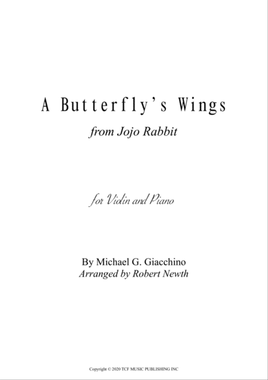 Butterfly's Wings Butterfly's Wings Violin Solo scores gallery preview page 1
