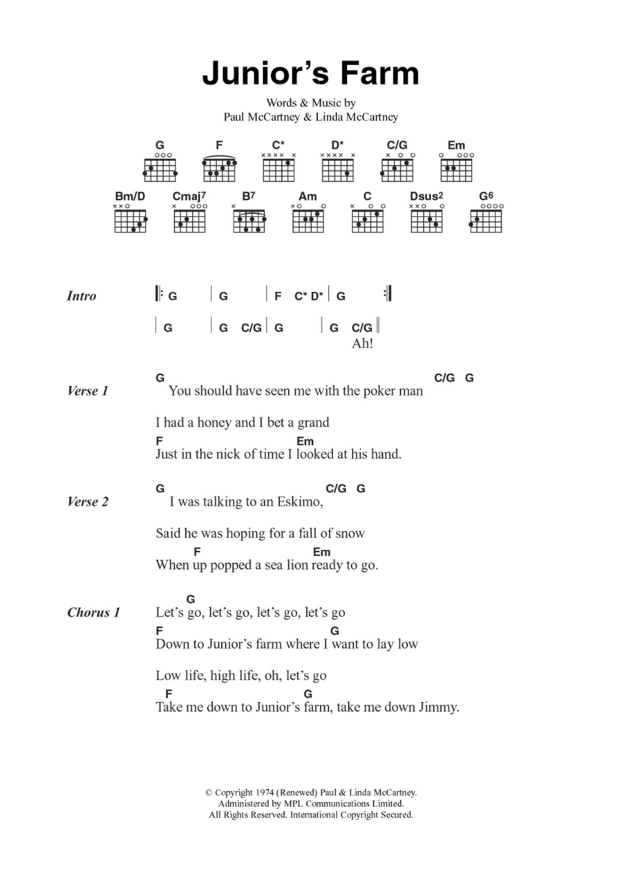 Junior's Farm Junior's Farm Acoustic Guitar scores gallery preview page 1