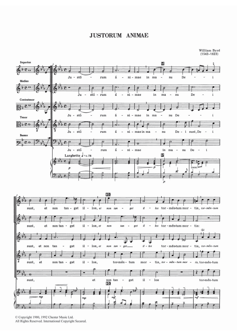 Justorum Animae Piano, Vocal, Guitar scores gallery preview page 1