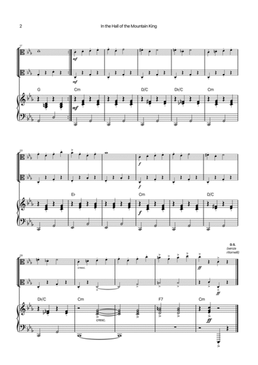In the Hall of the Mountain King - Viola Duet with Piano and Chord Notations image number null