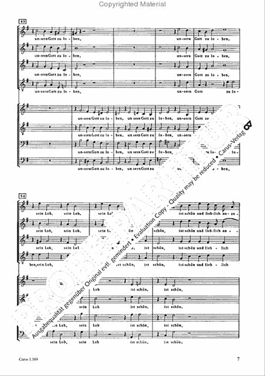 Lobet den Herren, denn er ist sehr Choir scores gallery preview page 8