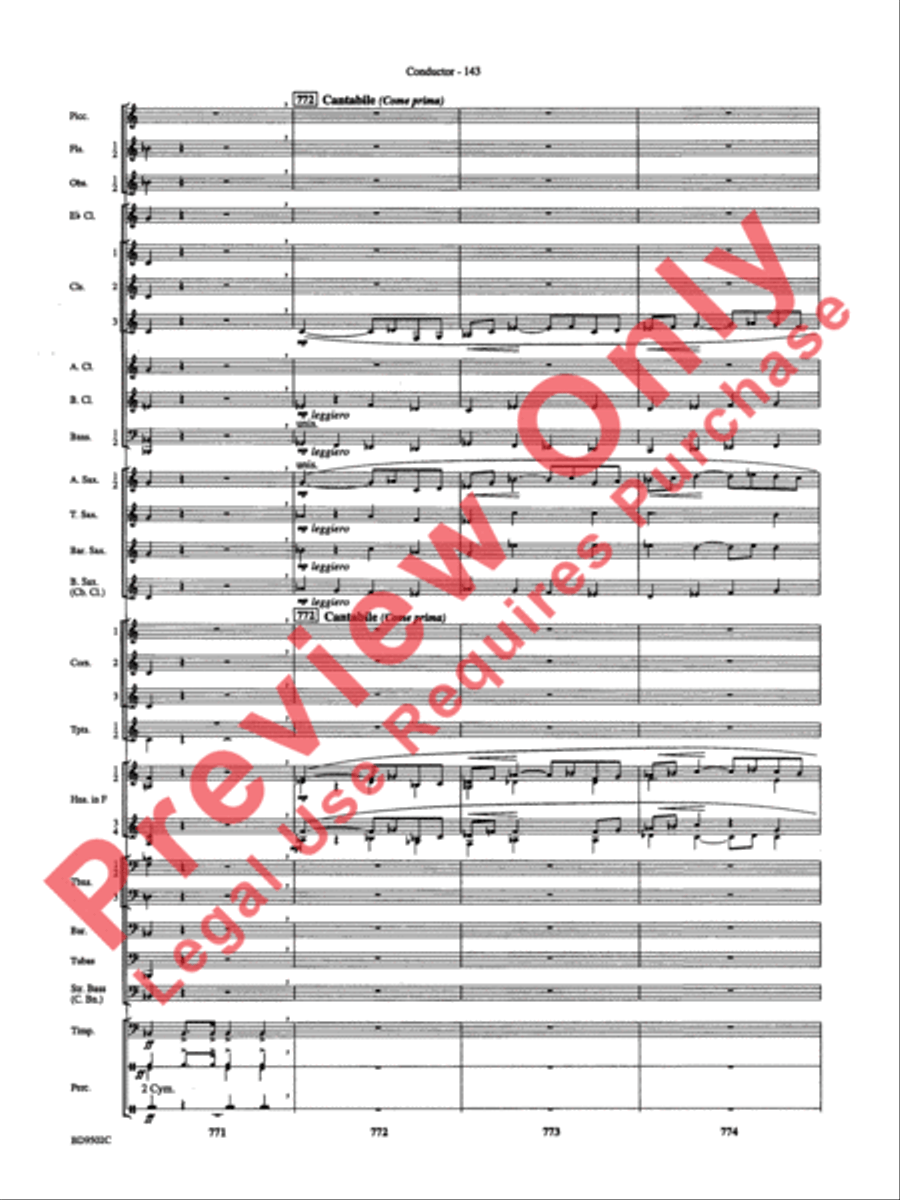 Symphony No. 3 for Band Concert Band scores gallery preview page 146