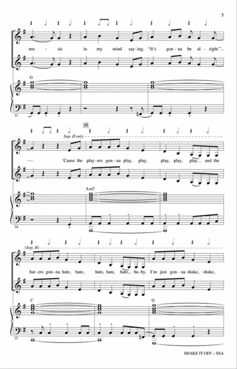 Shake It Off Shake It Off SSA scores gallery preview page 3