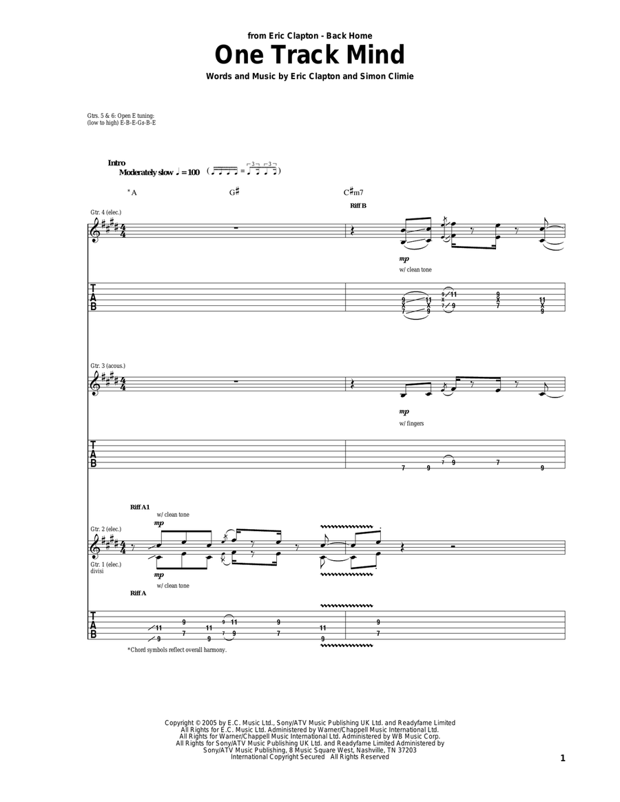 One Track Mind Acoustic Guitar scores gallery preview page 1