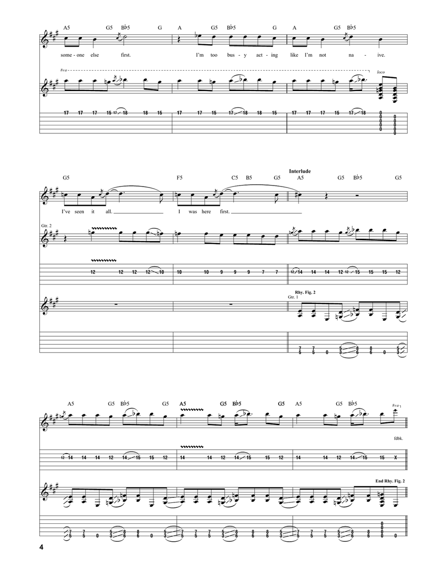 Very Ape Guitar Tablature scores gallery preview page 4