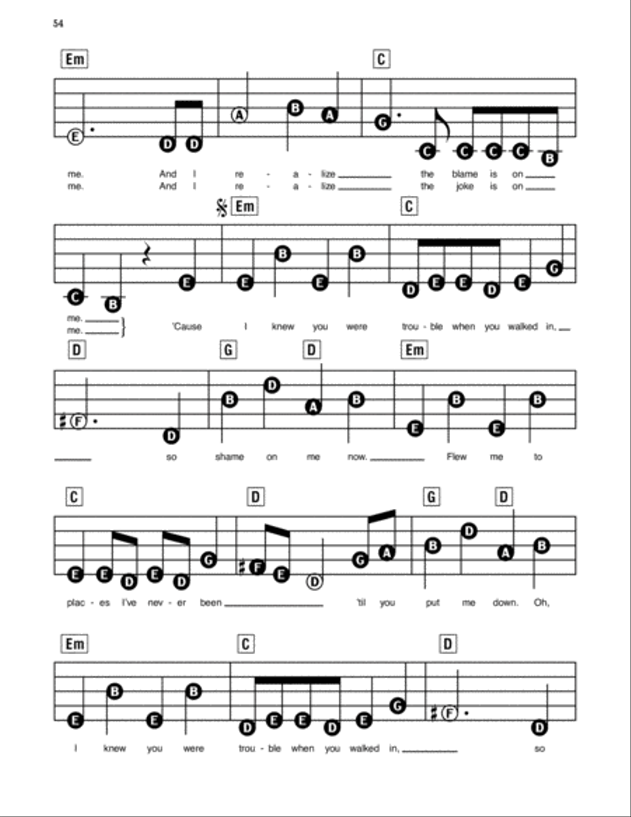 I Knew You Were Trouble Electronic Keyboard scores gallery preview page 3