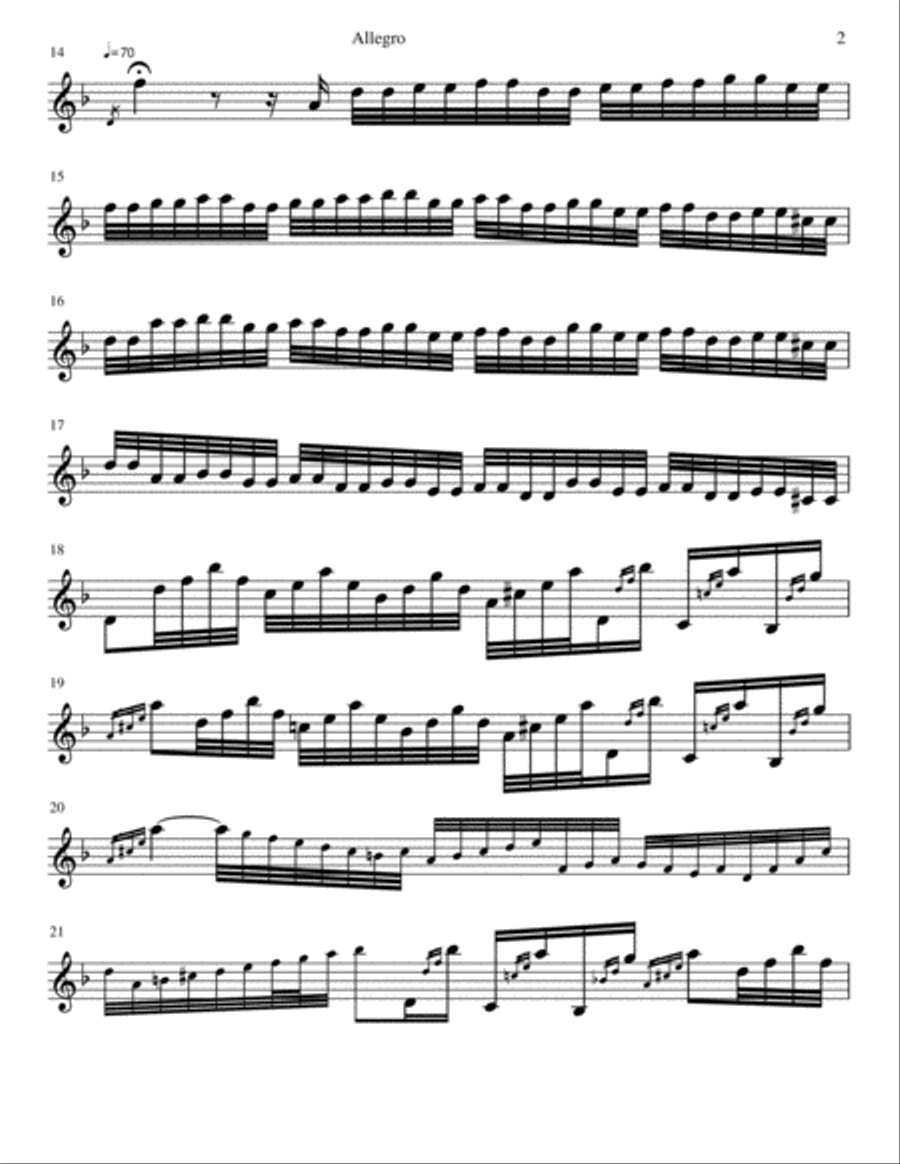 Toccatta, from Toccatta and Fugue in D Minor Alto Saxophone scores gallery preview page 2