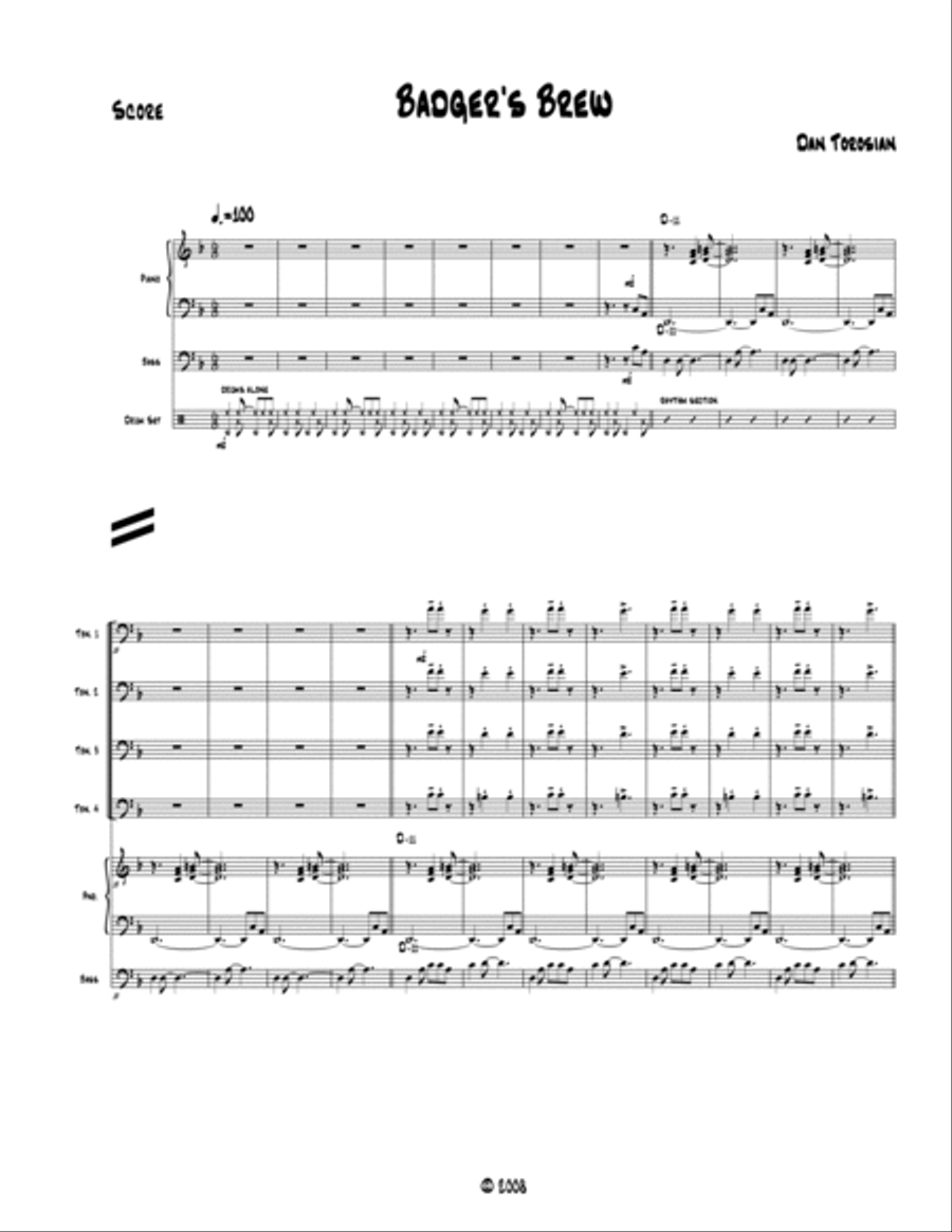 Badger's Brew Jazz Ensemble scores gallery preview page 2