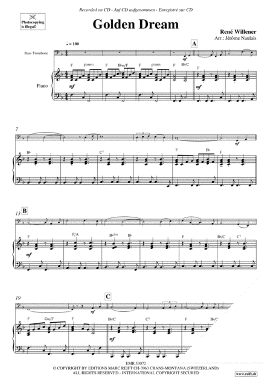 Golden Dream Golden Dream Bass Trombone scores gallery preview page 3