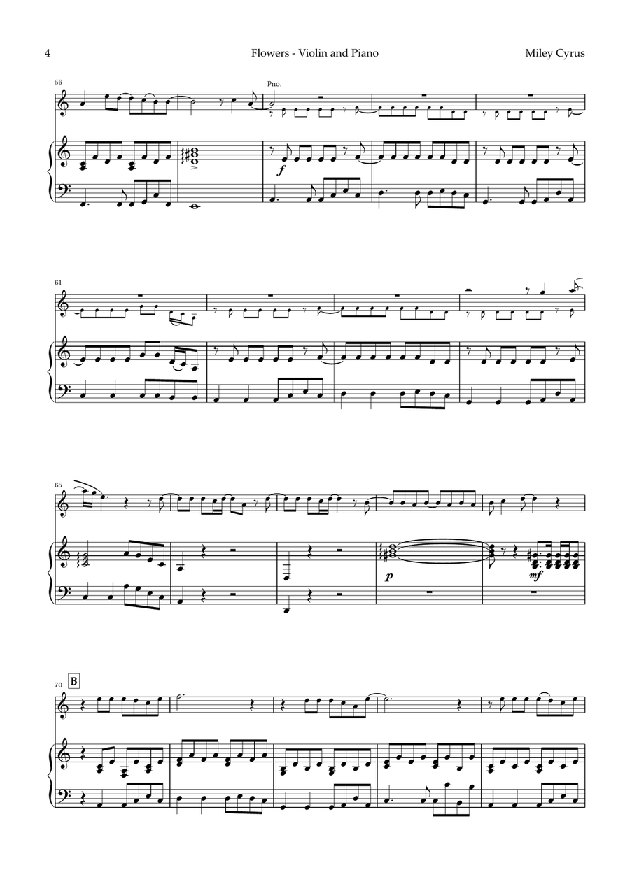 Flowers Violin Solo scores gallery preview page 4