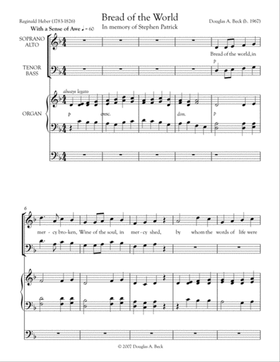 Bread of the World Choir scores gallery preview page 1