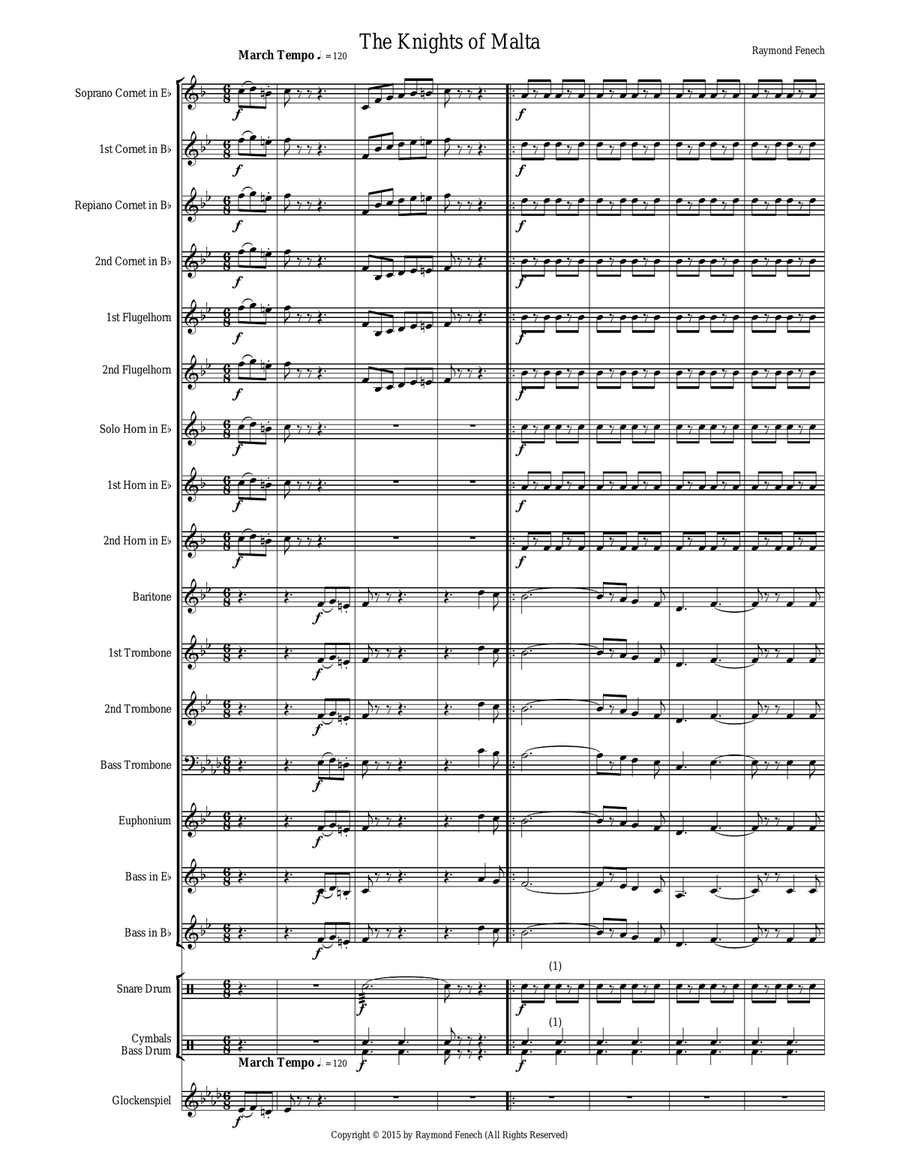 The Knights of Malta (Military March - Brass Band) Brass Band scores gallery preview page 5