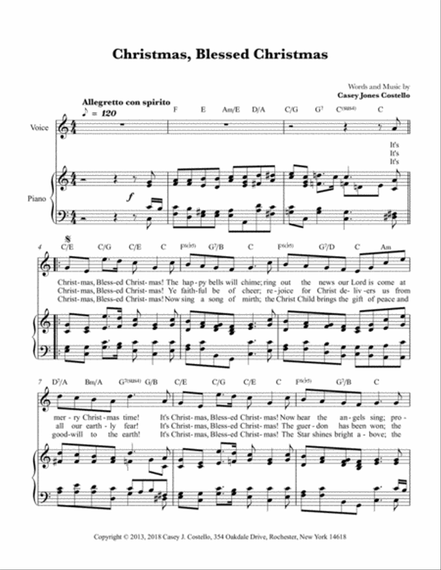 Christmas, Blessed Christmas (Voice and Piano) Voice Solo scores gallery preview page 2