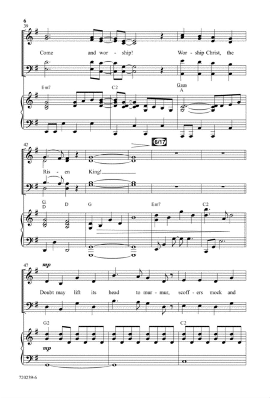 Worship Christ the Risen King - Anthem 4-Part scores gallery preview page 6